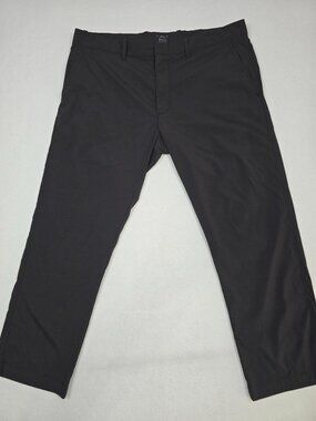 J Crew Mens Black Stretch Chino Pants W35 L32 Nylon Blend